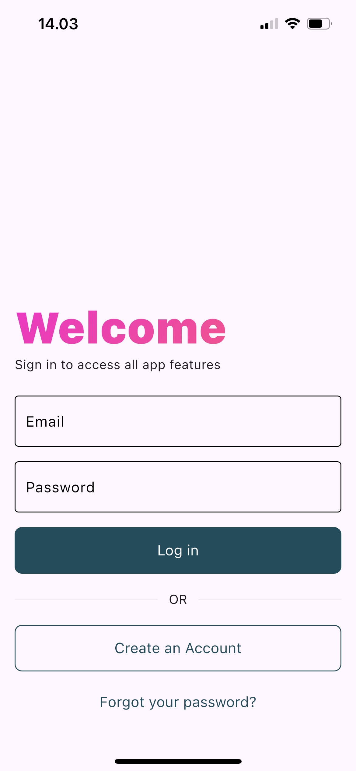 Layar Masuk Mobile