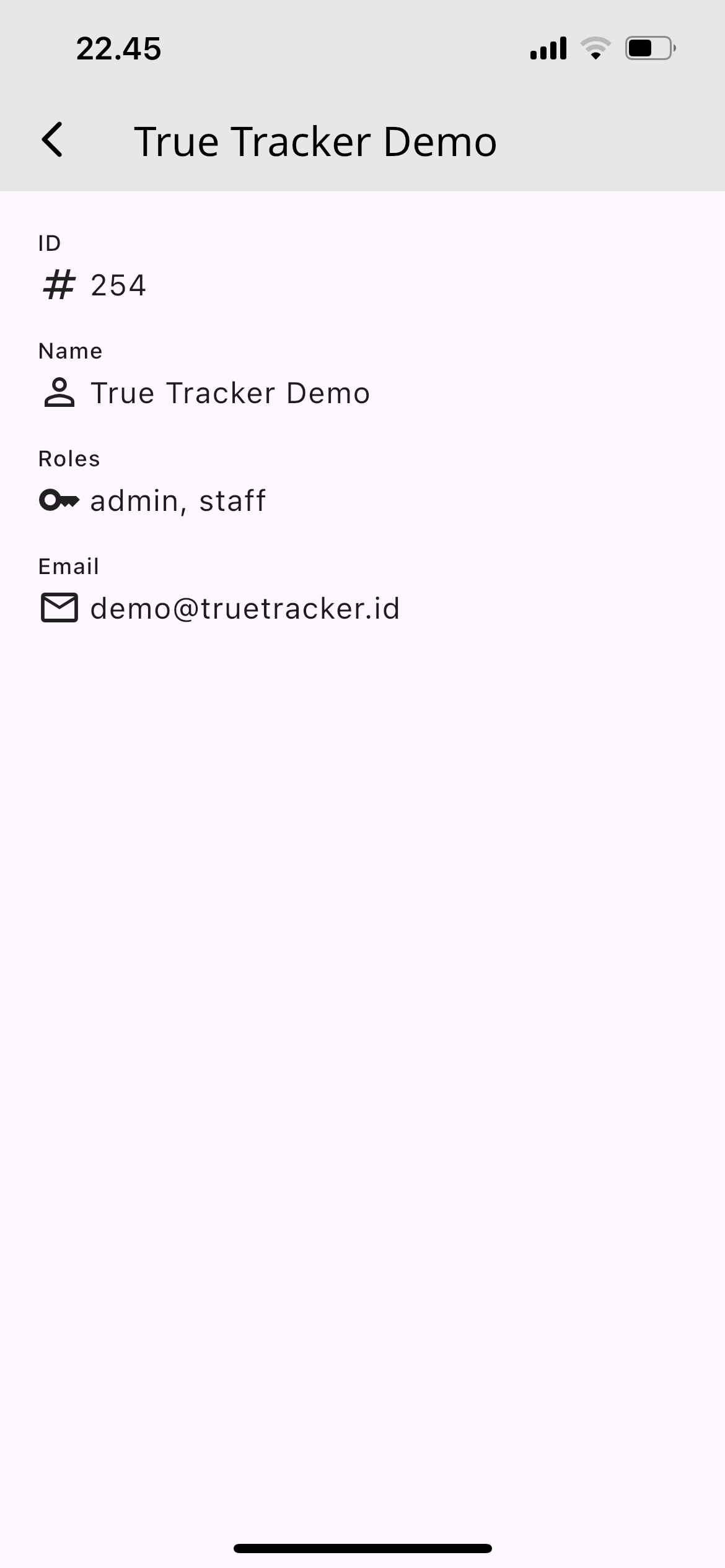 Layar Detail Pengguna
