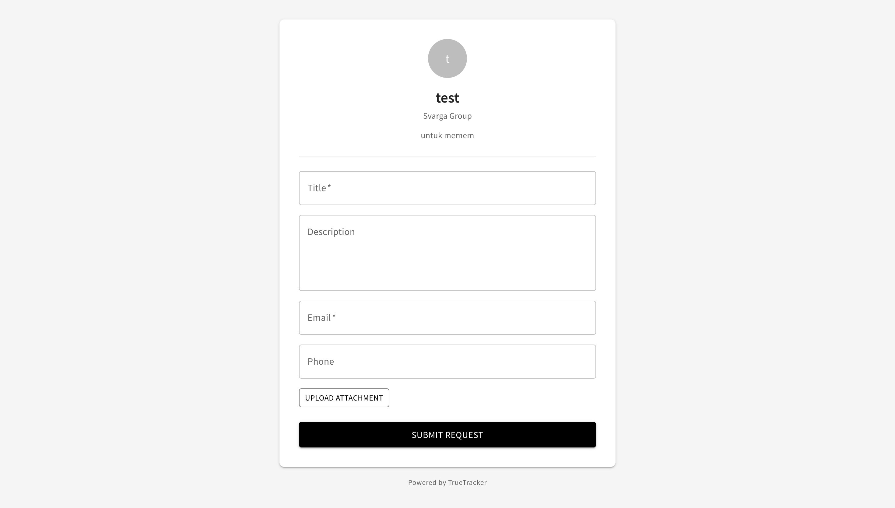 Formulir publik request portal