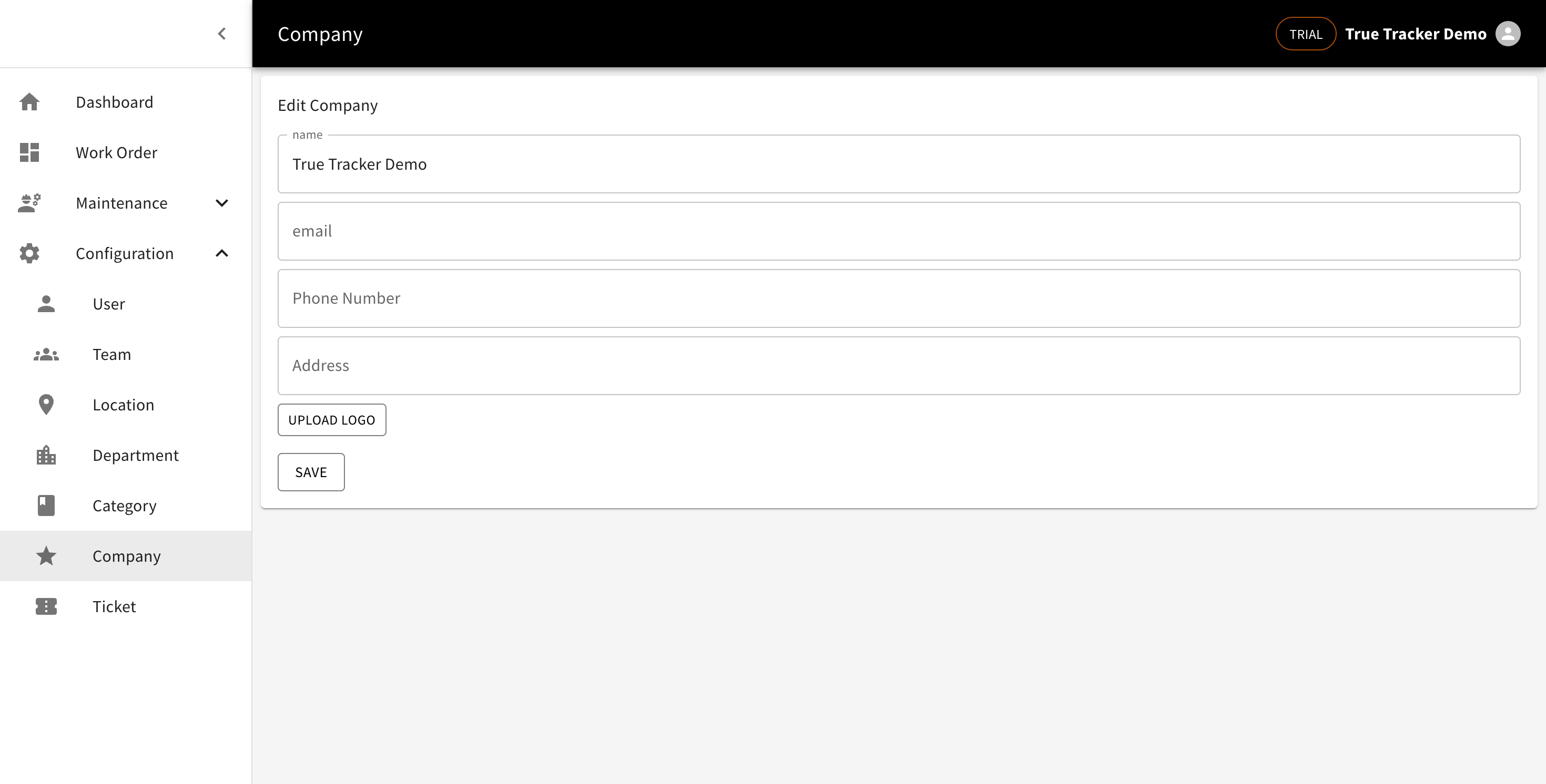 The company page
