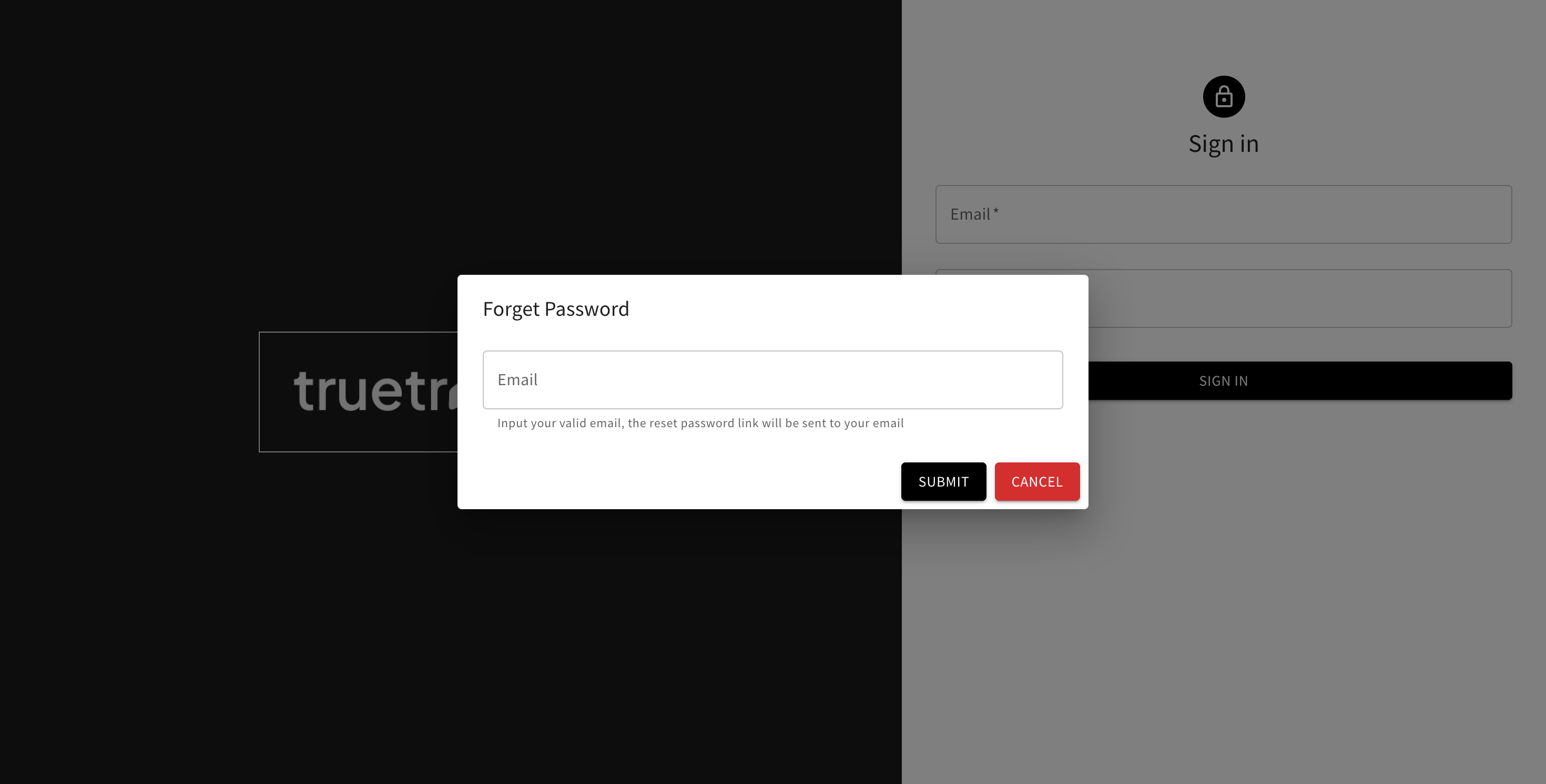 The forgot-password dialog